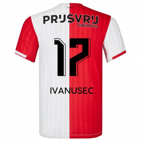 Kandiny Kinder Luka Ivanusec #17 Rot-Weiss Heimtrikot Trikot 2023/24 T-Shirt