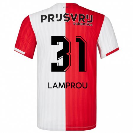 Kandiny Kinder Kostas Lamprou #31 Rot-Weiss Heimtrikot Trikot 2023/24 T-Shirt