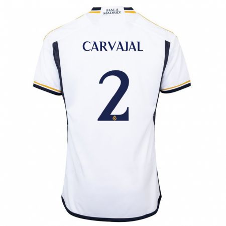 Kandiny Kinder Daniel Carvajal #2 Weiß Heimtrikot Trikot 2023/24 T-Shirt