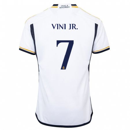 Kandiny Kinder Vinicius Junior #7 Weiß Heimtrikot Trikot 2023/24 T-Shirt