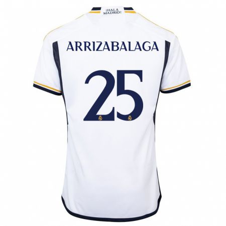 Kandiny Kinder Kepa Arrizabalaga #25 Weiß Heimtrikot Trikot 2023/24 T-Shirt