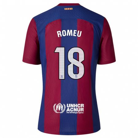 Kandiny Kinder Oriol Romeu #18 Rot Blau Heimtrikot Trikot 2023/24 T-Shirt