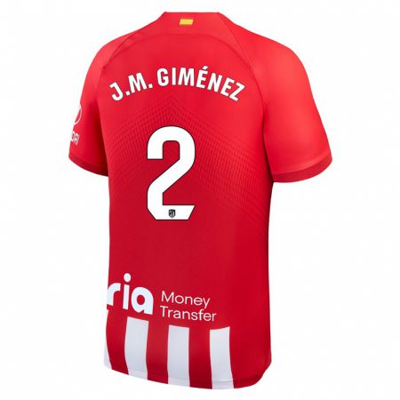 Kandiny Kinder José María Giménez #2 Rot-Weiss Heimtrikot Trikot 2023/24 T-Shirt