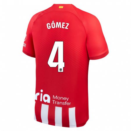Kandiny Kinder Mariano Gómez #4 Rot-Weiss Heimtrikot Trikot 2023/24 T-Shirt