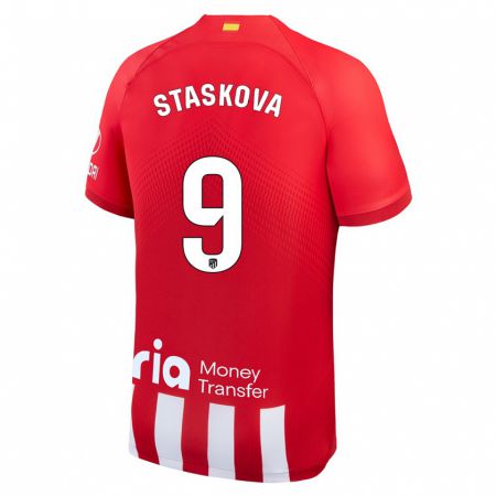 Kandiny Kinder Andrea Staskova #9 Rot-Weiss Heimtrikot Trikot 2023/24 T-Shirt