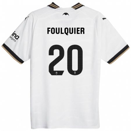 Kandiny Kinder Dimitri Foulquier #20 Weiß Heimtrikot Trikot 2023/24 T-Shirt