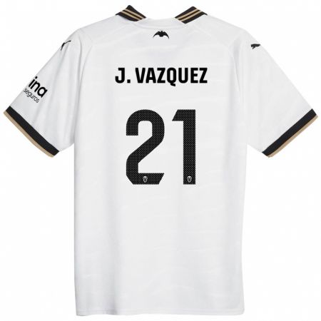 Kandiny Kinder Jesús Vázquez #21 Weiß Heimtrikot Trikot 2023/24 T-Shirt