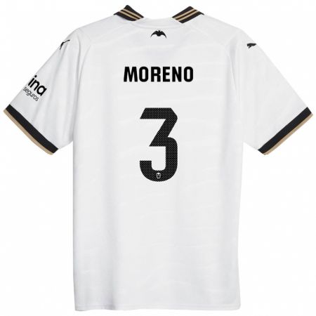Kandiny Kinder Diego Moreno #3 Weiß Heimtrikot Trikot 2023/24 T-Shirt