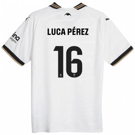 Kandiny Kinder Simón Luca Pérez #16 Weiß Heimtrikot Trikot 2023/24 T-Shirt