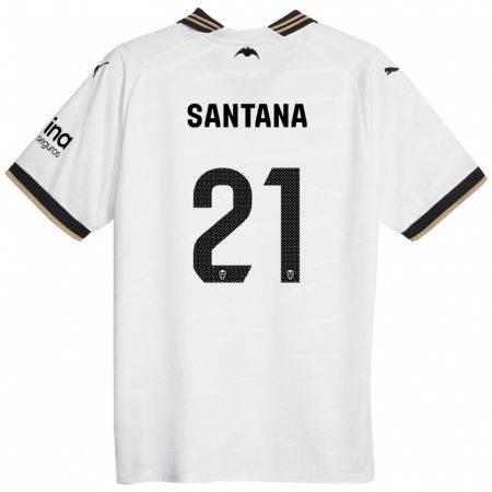 Kandiny Kinder Ismael Santana #21 Weiß Heimtrikot Trikot 2023/24 T-Shirt