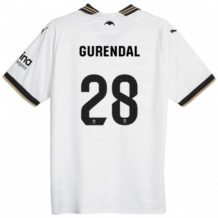 Kandiny Kinder Alexander Gurendal #28 Weiß Heimtrikot Trikot 2023/24 T-Shirt