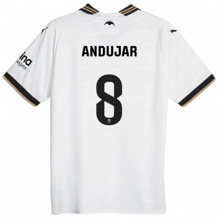 Kandiny Kinder Candela Andujar #8 Weiß Heimtrikot Trikot 2023/24 T-Shirt