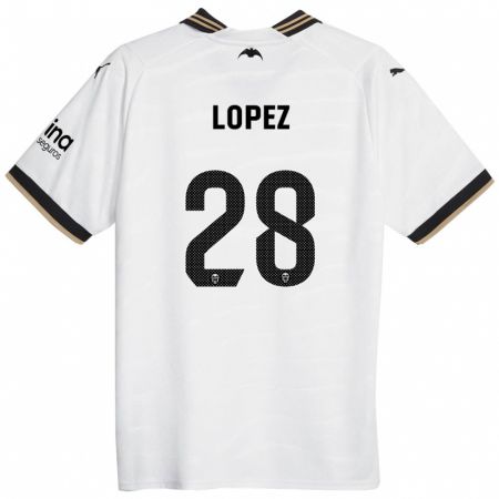 Kandiny Kinder Saray Lopez #28 Weiß Heimtrikot Trikot 2023/24 T-Shirt