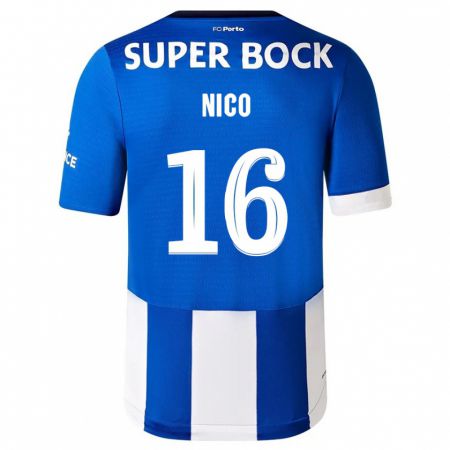 Kandiny Kinder Nico González #16 Blau Weiss Heimtrikot Trikot 2023/24 T-Shirt