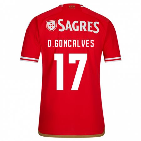 Kandiny Kinder Diogo Goncalves #17 Rot Heimtrikot Trikot 2023/24 T-Shirt