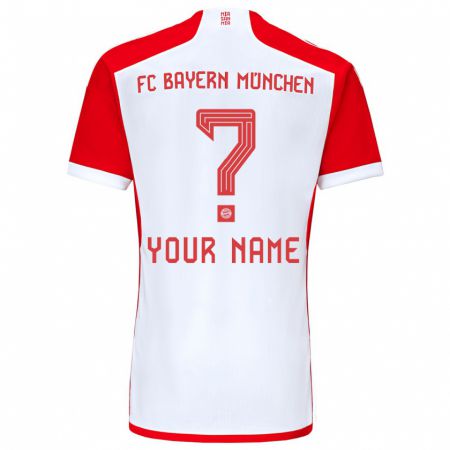 Kandiny Kinder Ihren Namen #0 Rot-Weiss Heimtrikot Trikot 2023/24 T-Shirt