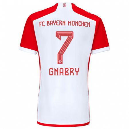 Kandiny Kinder Serge Gnabry #7 Rot-Weiss Heimtrikot Trikot 2023/24 T-Shirt