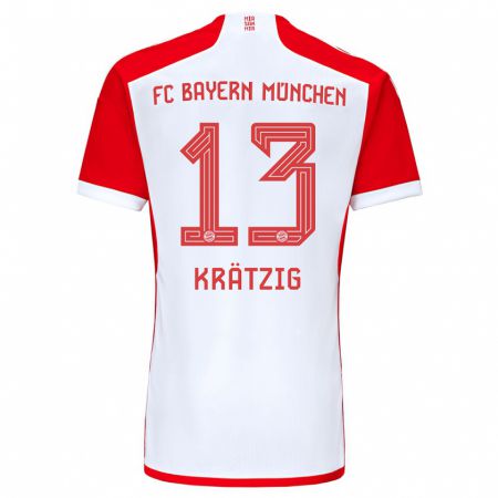 Kandiny Kinder Frans Krätzig #13 Rot-Weiss Heimtrikot Trikot 2023/24 T-Shirt