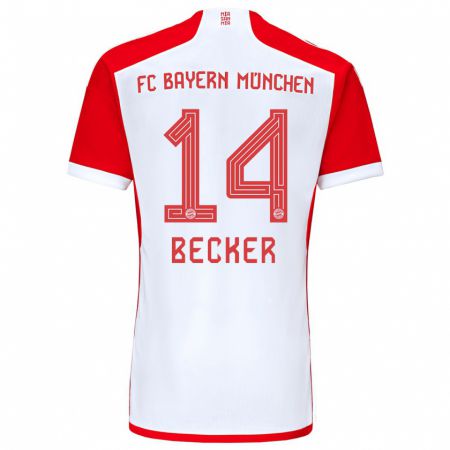 Kandiny Kinder Lennard Becker #14 Rot-Weiss Heimtrikot Trikot 2023/24 T-Shirt
