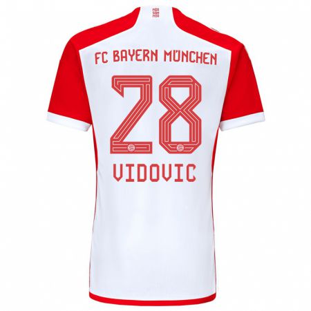 Kandiny Kinder Gabriel Vidovic #28 Rot-Weiss Heimtrikot Trikot 2023/24 T-Shirt
