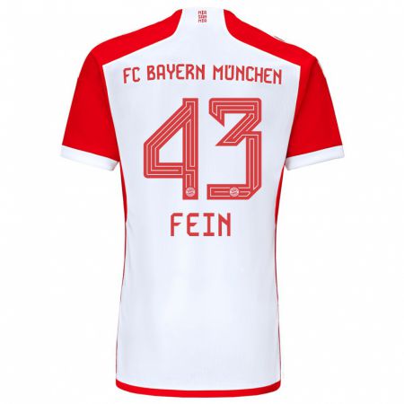 Kandiny Kinder Adrian Fein #43 Rot-Weiss Heimtrikot Trikot 2023/24 T-Shirt