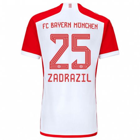 Kandiny Kinder Sarah Zadrazil #25 Rot-Weiss Heimtrikot Trikot 2023/24 T-Shirt