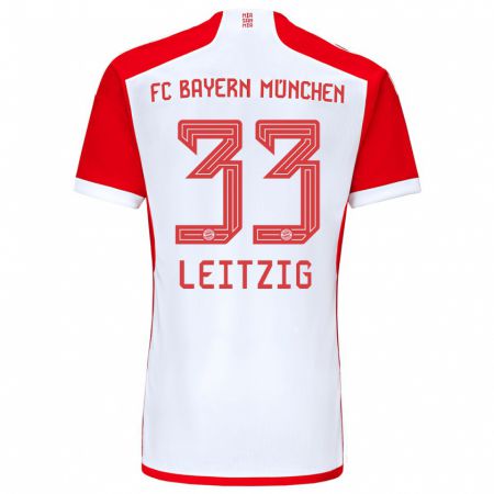 Kandiny Kinder Janina Leitzig #33 Rot-Weiss Heimtrikot Trikot 2023/24 T-Shirt