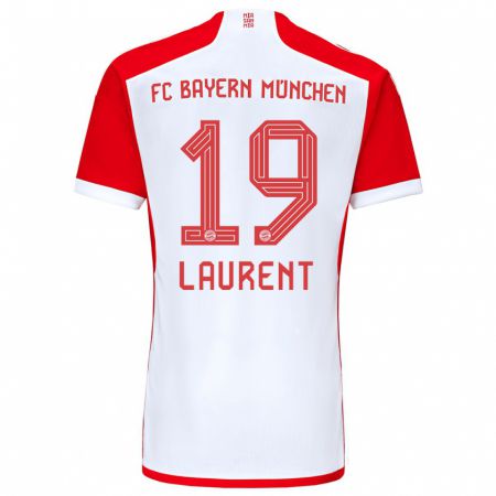 Kandiny Kinder Emelyne Laurent #19 Rot-Weiss Heimtrikot Trikot 2023/24 T-Shirt