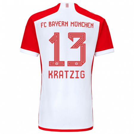 Kandiny Kinder Frans Kratzig #13 Rot-Weiss Heimtrikot Trikot 2023/24 T-Shirt