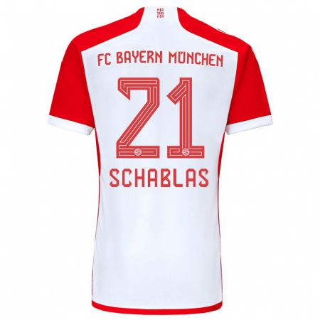 Kandiny Kinder Matteo Schablas #21 Rot-Weiss Heimtrikot Trikot 2023/24 T-Shirt