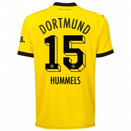 Kandiny Kinder Mats Hummels #15 Gelb Heimtrikot Trikot 2023/24 T-Shirt