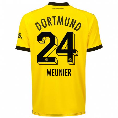 Kandiny Kinder Thomas Meunier #24 Gelb Heimtrikot Trikot 2023/24 T-Shirt