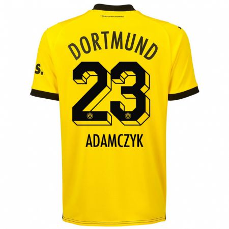 Kandiny Kinder Nico Adamczyk #23 Gelb Heimtrikot Trikot 2023/24 T-Shirt