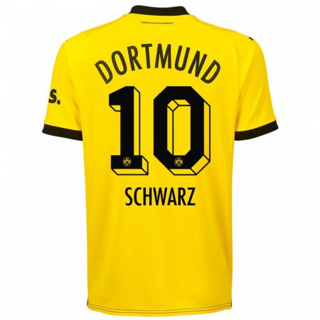 Kandiny Kinder Oskar Schwarz #10 Gelb Heimtrikot Trikot 2023/24 T-Shirt