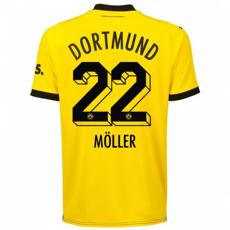 Kandiny Kinder Paul Möller #22 Gelb Heimtrikot Trikot 2023/24 T-Shirt