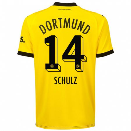 Kandiny Kinder Nico Schulz #14 Gelb Heimtrikot Trikot 2023/24 T-Shirt