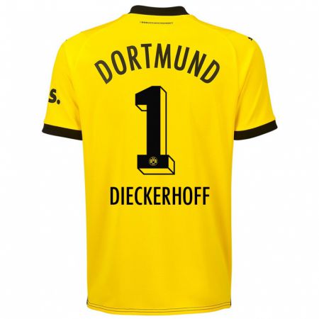 Kandiny Kinder Max Dieckerhoff #1 Gelb Heimtrikot Trikot 2023/24 T-Shirt