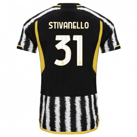 Kandiny Kinder Riccardo Stivanello #31 Schwarz-Weiss Heimtrikot Trikot 2023/24 T-Shirt