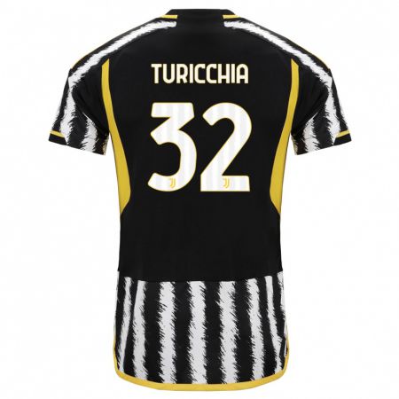 Kandiny Kinder Riccardo Turicchia #32 Schwarz-Weiss Heimtrikot Trikot 2023/24 T-Shirt
