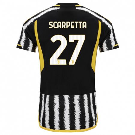 Kandiny Kinder Jacopo Scarpetta #27 Schwarz-Weiss Heimtrikot Trikot 2023/24 T-Shirt