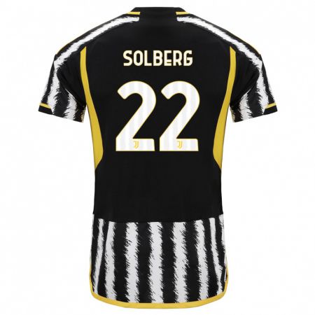 Kandiny Kinder Elias Solberg #22 Schwarz-Weiss Heimtrikot Trikot 2023/24 T-Shirt