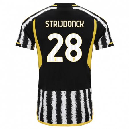 Kandiny Kinder Bayron Strijdonck #28 Schwarz-Weiss Heimtrikot Trikot 2023/24 T-Shirt