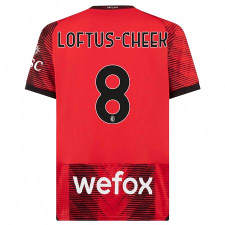 Kandiny Kinder Ruben Loftus-Cheek #8 Rot Schwarz Heimtrikot Trikot 2023/24 T-Shirt