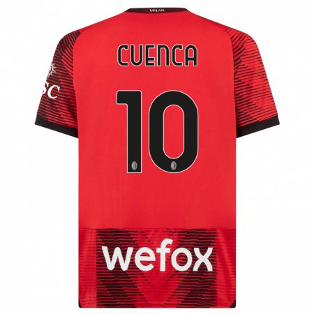 Kandiny Kinder Hugo Cuenca #10 Rot Schwarz Heimtrikot Trikot 2023/24 T-Shirt