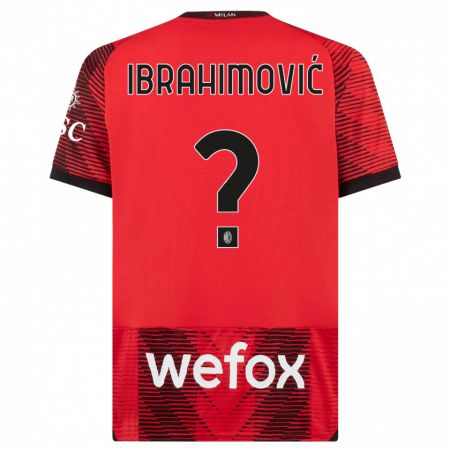 Kandiny Kinder Maximilian Ibrahimović #0 Rot Schwarz Heimtrikot Trikot 2023/24 T-Shirt