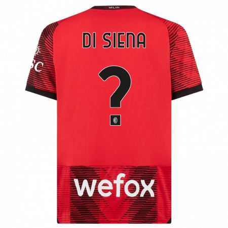 Kandiny Kinder Andrea Di Siena #0 Rot Schwarz Heimtrikot Trikot 2023/24 T-Shirt