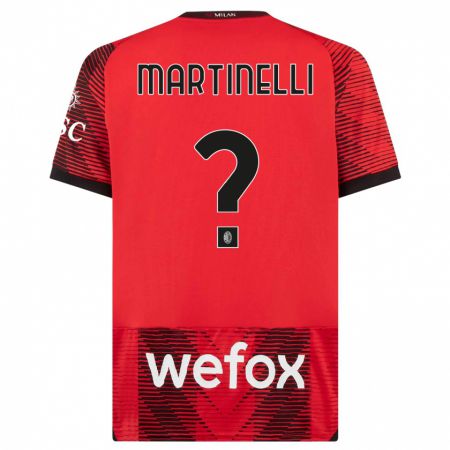 Kandiny Kinder Riccardo Martinelli #0 Rot Schwarz Heimtrikot Trikot 2023/24 T-Shirt