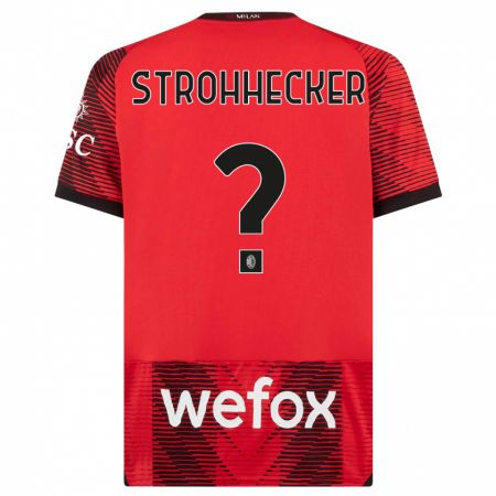 Kandiny Kinder Riccardo Strohhecker #0 Rot Schwarz Heimtrikot Trikot 2023/24 T-Shirt