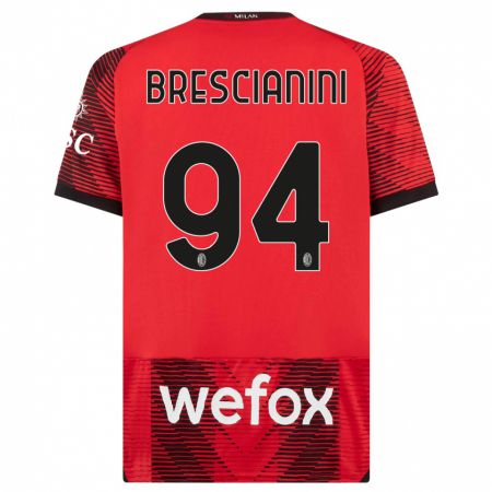 Kandiny Kinder Marco Brescianini #94 Rot Schwarz Heimtrikot Trikot 2023/24 T-Shirt
