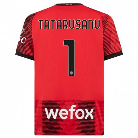 Kandiny Kinder Ciprian Tatarusanu #1 Rot Schwarz Heimtrikot Trikot 2023/24 T-Shirt